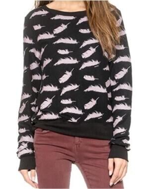 NWT Wild Fox Pillow Fight Feather Print Sweatshirt M